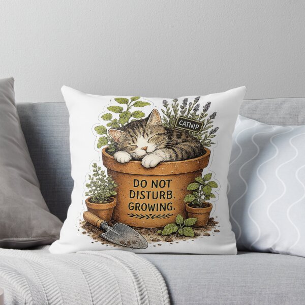 Item preview, Sleeping Cat in Flower Pot designed and sold by sonorian.