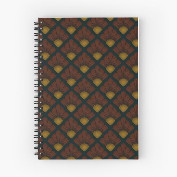 Item preview, Textured Art Deco Floral- Oxblood Deep Teal & Ochre  designed and sold by StoneyPointRoad.
