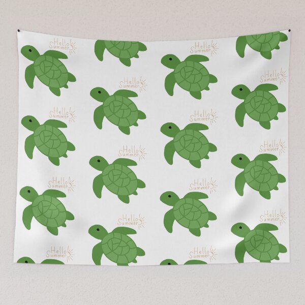 Item preview, Cute Turtle Hello Summer Illustration designed and sold by BigDigital.