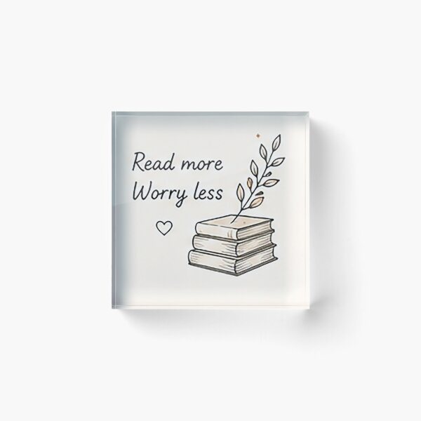 Item preview, Read More Worry Less | Inspirational Book Lover Quote designed and sold by Sara-Ai.