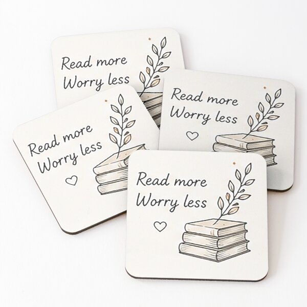 Item preview, Read More Worry Less | Inspirational Book Lover Quote designed and sold by Sara-Ai.