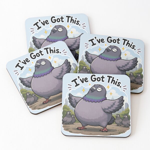 Item preview, I've Got This Funny Confident Pigeon Sticker Cute Motivational Bird Meme designed and sold by SimplePoDesign.