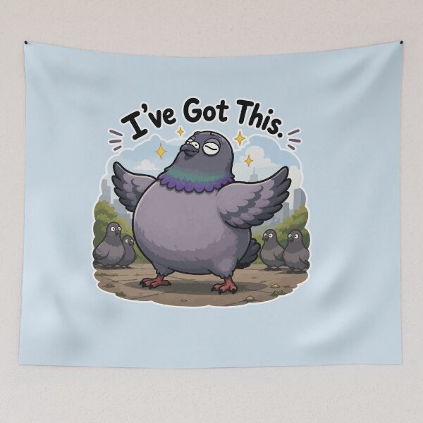 Item preview, I've Got This Funny Confident Pigeon Sticker Cute Motivational Bird Meme designed and sold by SimplePoDesign.