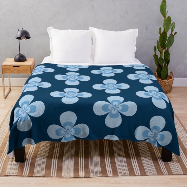 Item preview, Mid Century Modern Blue Retro Quad Flower Graphic. designed and sold by Jyoti-Quotes.
