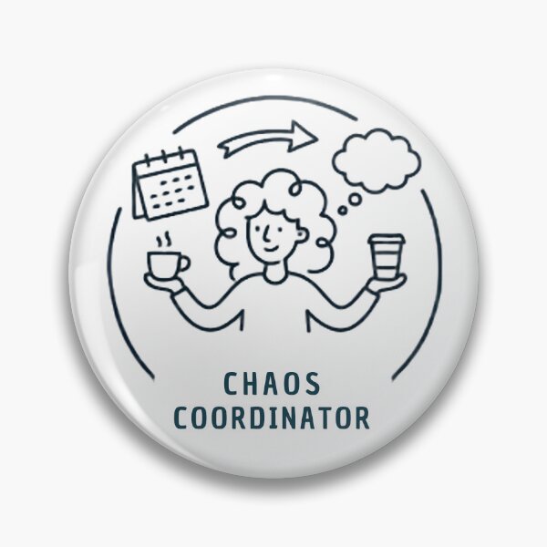 Item preview, Chaos Coordinator Minimalist Line Art – Funny Office & Life Organizer designed and sold by Inka Moon Design.