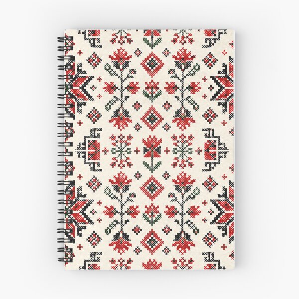 Item preview, Red Palestinian Inspired Cross Stitch Pattern – Bold Traditional Embroidery Folk Textile Design designed and sold by BrainCurves.