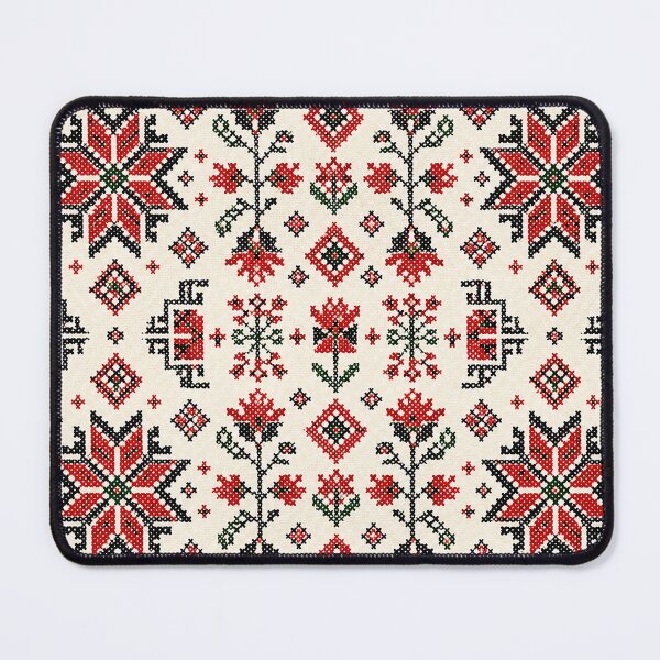 Item preview, Red Palestinian Inspired Cross Stitch Pattern – Bold Traditional Embroidery Folk Textile Design designed and sold by BrainCurves.