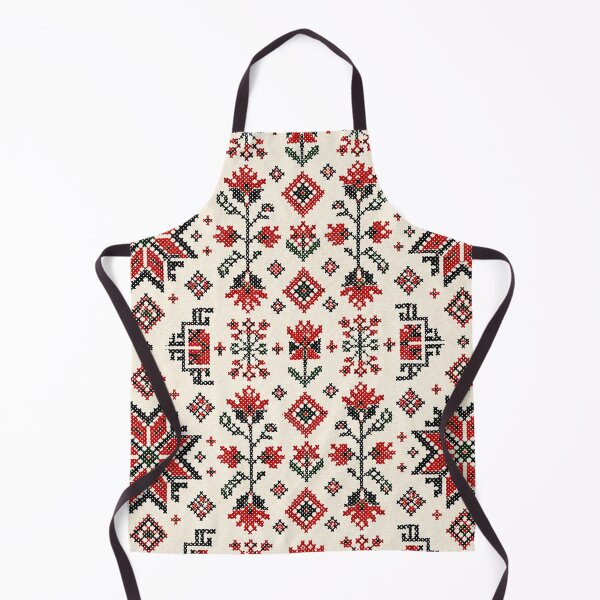 Item preview, Red Palestinian Inspired Cross Stitch Pattern – Bold Traditional Embroidery Folk Textile Design designed and sold by BrainCurves.
