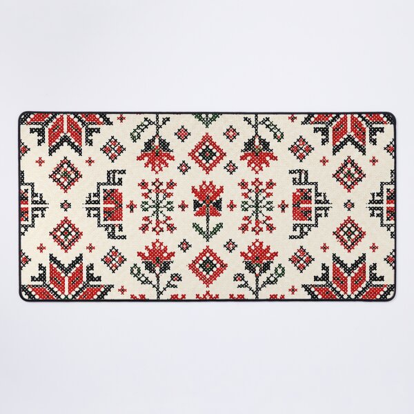 Item preview, Red Palestinian Inspired Cross Stitch Pattern – Bold Traditional Embroidery Folk Textile Design designed and sold by BrainCurves.