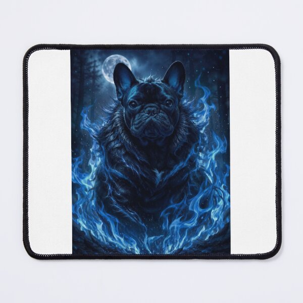 Item preview, Dark Fantasy Flame Frenchie Gothic Tattoo Style Dog Art designed and sold by shallia.