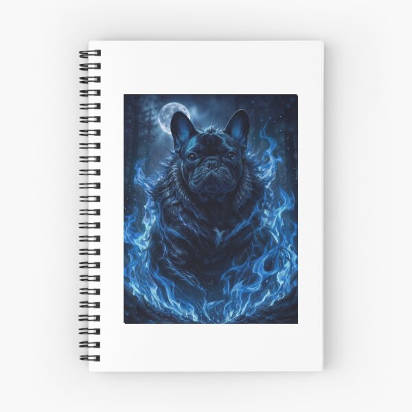 Item preview, Dark Fantasy Flame Frenchie Gothic Tattoo Style Dog Art designed and sold by shallia.