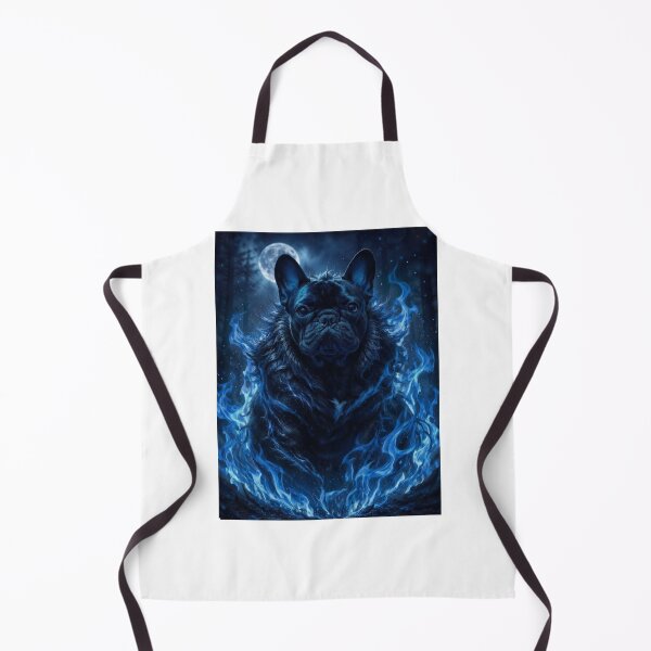 Item preview, Dark Fantasy Flame Frenchie Gothic Tattoo Style Dog Art designed and sold by shallia.