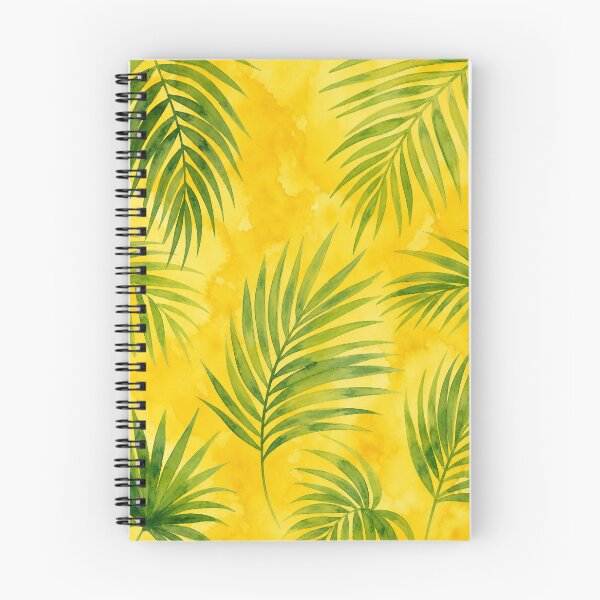 Item preview, Sun Yellow & Green Palm Leaf Pattern – Digital Watercolor Tropical Design designed and sold by Jandedan.