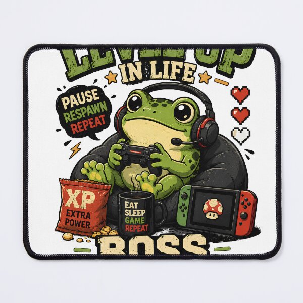 Item preview, Level Up in Life, Boss Every Day – Funny Gamer Frog Retro T-Shirt | Cute Gaming Gift designed and sold by Eljonas77.