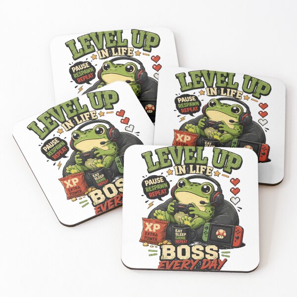 Item preview, Level Up in Life, Boss Every Day – Funny Gamer Frog Retro T-Shirt | Cute Gaming Gift designed and sold by Eljonas77.