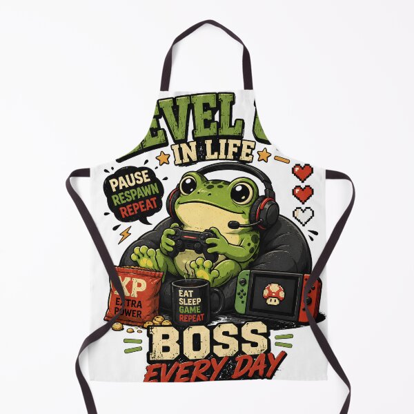 Item preview, Level Up in Life, Boss Every Day – Funny Gamer Frog Retro T-Shirt | Cute Gaming Gift designed and sold by Eljonas77.