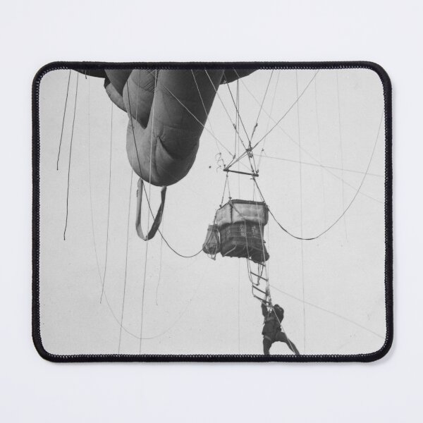 Item preview, Hold on! Funny man hanging on for dear life from balloon black and white vintage photograph designed and sold by Astrid Arkhangelsky.