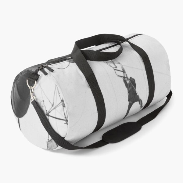 Item preview, Hold on! Funny man hanging on for dear life from balloon black and white vintage photograph designed and sold by Astrid Arkhangelsky.