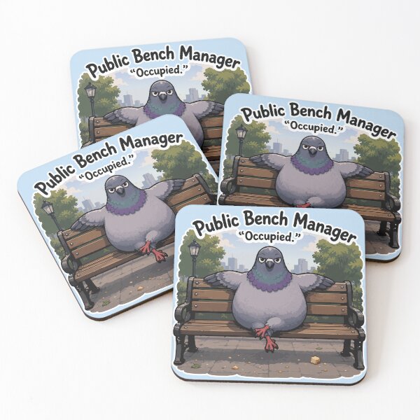Item preview, Public Bench Manager Funny Pigeon Sticker Cute Urban Bird Meme designed and sold by SimplePoDesign.