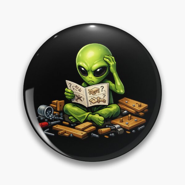 Item preview, Alien Assembling Impossible Furniture Manual Funny Sci-Fi Illustration designed and sold by builtforyou.