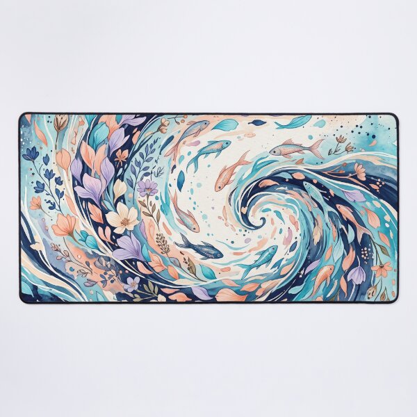 Item preview,  Fish and Flower Ocean Pattern designed and sold by ASTRAL ART LAB.