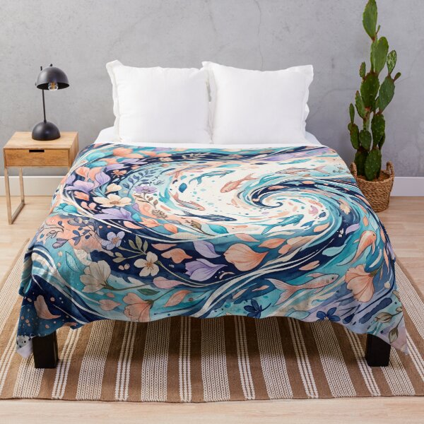 Item preview,  Fish and Flower Ocean Pattern designed and sold by ASTRAL ART LAB.
