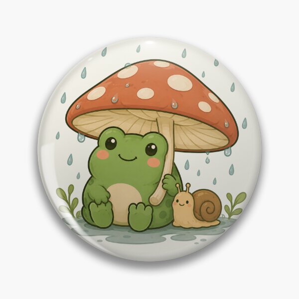 Item preview, Cozy Frog Under Mushroom Rain designed and sold by littlemooonart.