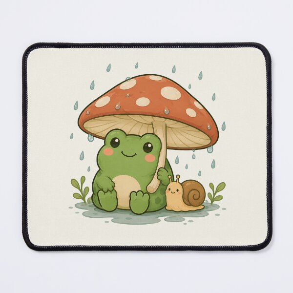 Item preview, Cozy Frog Under Mushroom Rain designed and sold by littlemooonart.