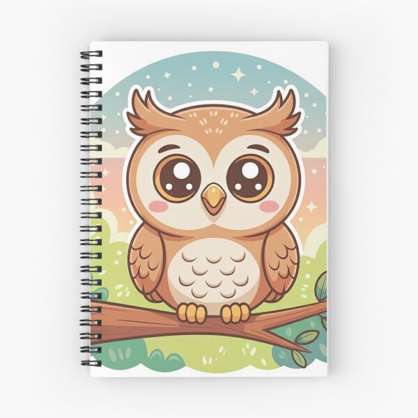 Item preview, Cute Kawaii Owl Sticker Illustration designed and sold by GabeMountainArt.