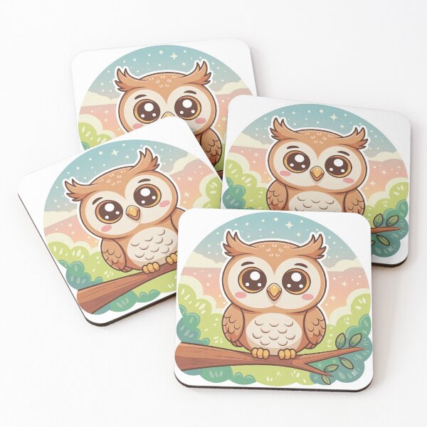Item preview, Cute Kawaii Owl Sticker Illustration designed and sold by GabeMountainArt.