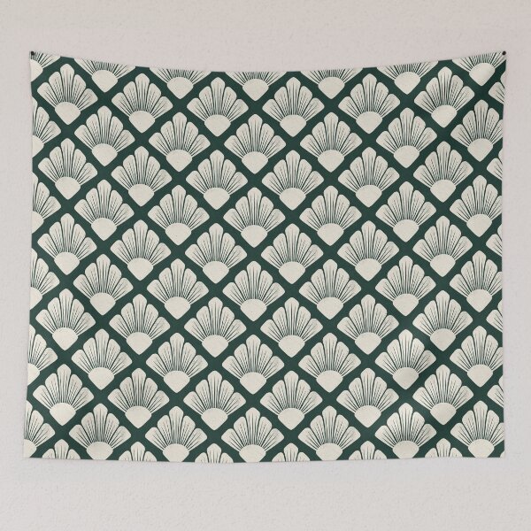 Item preview, Textured Art Deco Floral- Evergreen and Cream designed and sold by StoneyPointRoad.