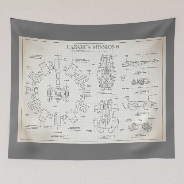 Artikelvorschau, Lazarus Mission - Interstellar Movie (Light Ivory Blueprint) entworfen und verkauft von BGALAXY.