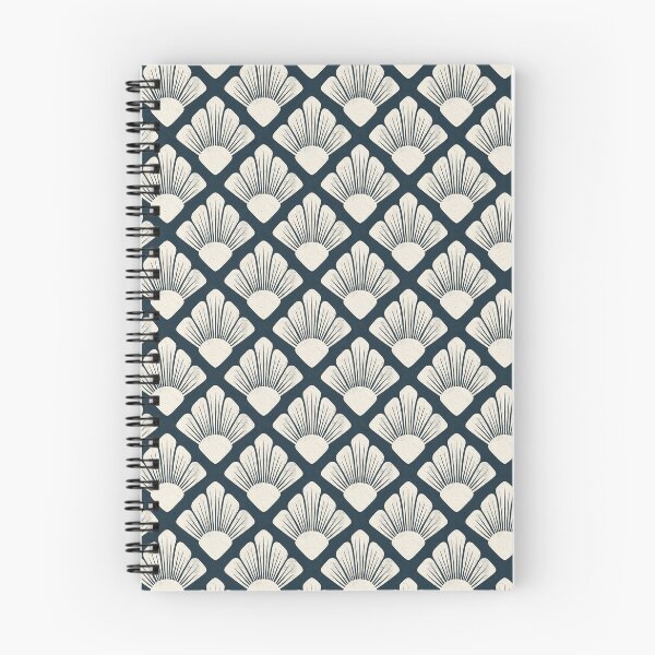 Item preview, Textured Art Deco Floral- Navy and Cream designed and sold by StoneyPointRoad.