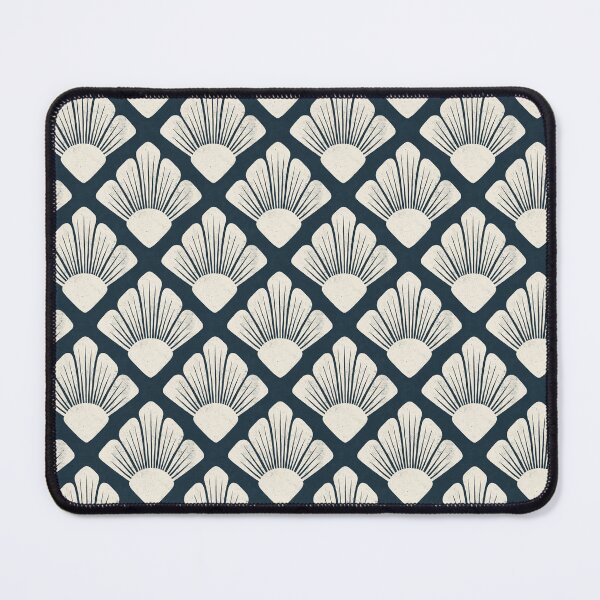 Item preview, Textured Art Deco Floral- Navy and Cream designed and sold by StoneyPointRoad.