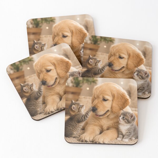 Item preview, Golden Retriever and Kitten Friends designed and sold by BagFactoryUK.
