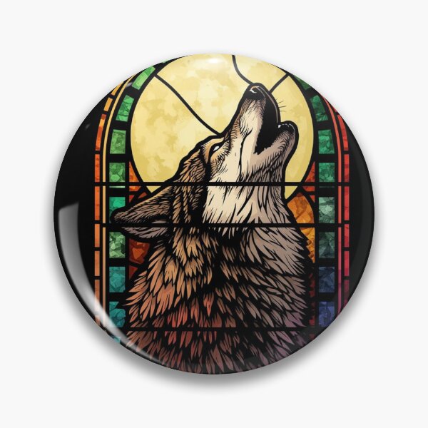 Item preview, Howling Wolf Stained Glass Halloween Design designed and sold by SunnyDesign82.