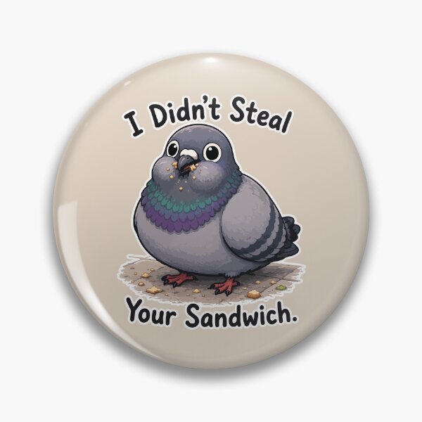 Item preview, I Didn't Steal Your Sandwich Funny Pigeon Sticker Bird Meme designed and sold by SimplePoDesign.