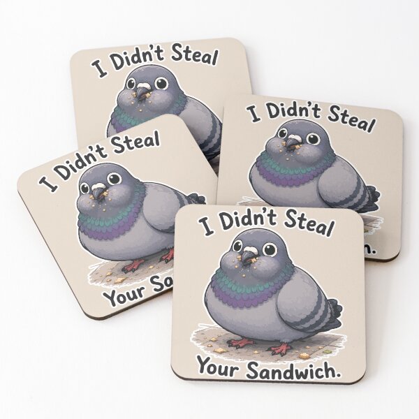 Item preview, I Didn't Steal Your Sandwich Funny Pigeon Sticker Bird Meme designed and sold by SimplePoDesign.
