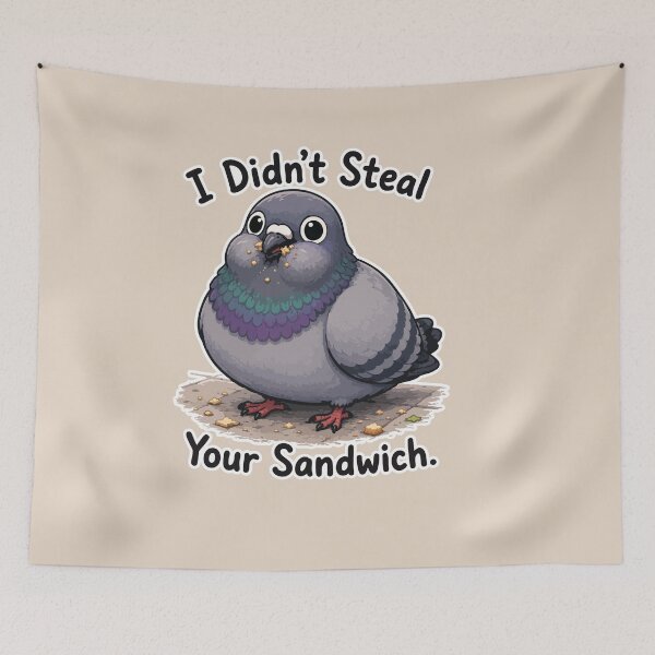 Item preview, I Didn't Steal Your Sandwich Funny Pigeon Sticker Bird Meme designed and sold by SimplePoDesign.