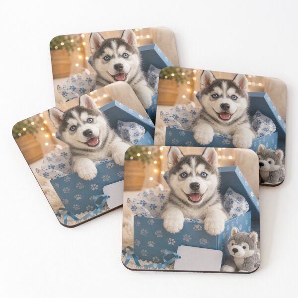 Item preview, Siberian Husky Puppy in Gift Box designed and sold by BagFactoryUK.