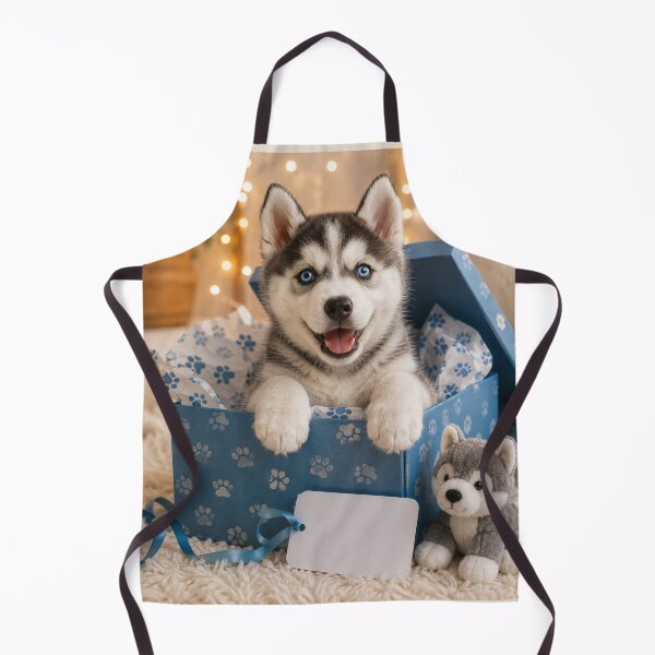 Artikelvorschau, Siberian Husky Puppy in Gift Box entworfen und verkauft von BagFactoryUK.