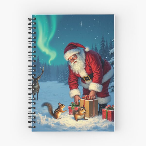 Item preview, Christmas Santa, Reindeer, Chipmunks And The Aurora Borealis designed and sold by GaffaDesigns.