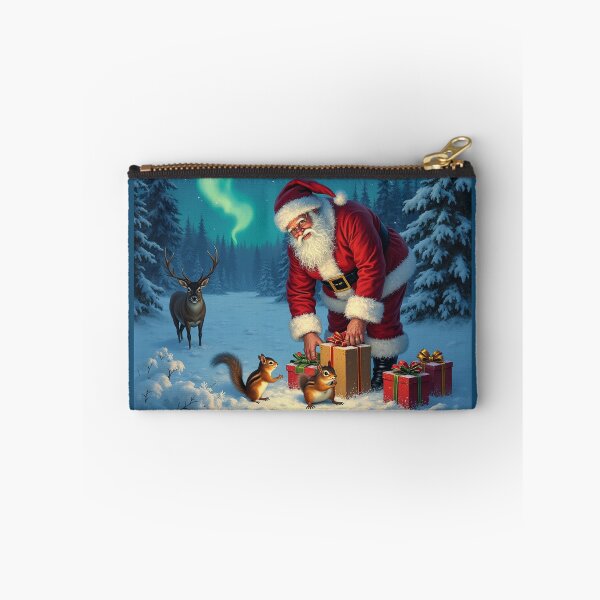Item preview, Christmas Santa, Reindeer, Chipmunks And The Aurora Borealis designed and sold by GaffaDesigns.