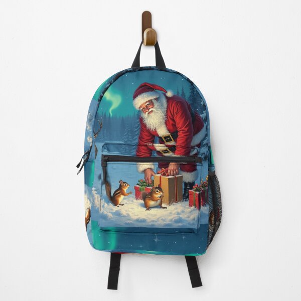 Item preview, Christmas Santa, Reindeer, Chipmunks And The Aurora Borealis designed and sold by GaffaDesigns.