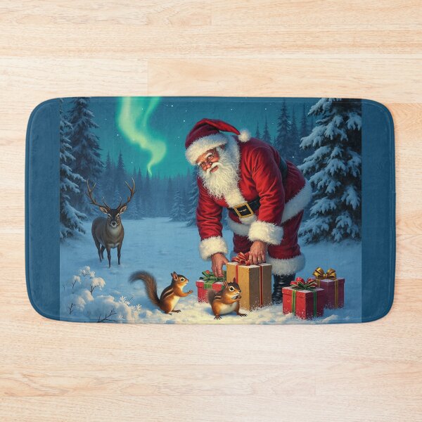 Item preview, Christmas Santa, Reindeer, Chipmunks And The Aurora Borealis designed and sold by GaffaDesigns.