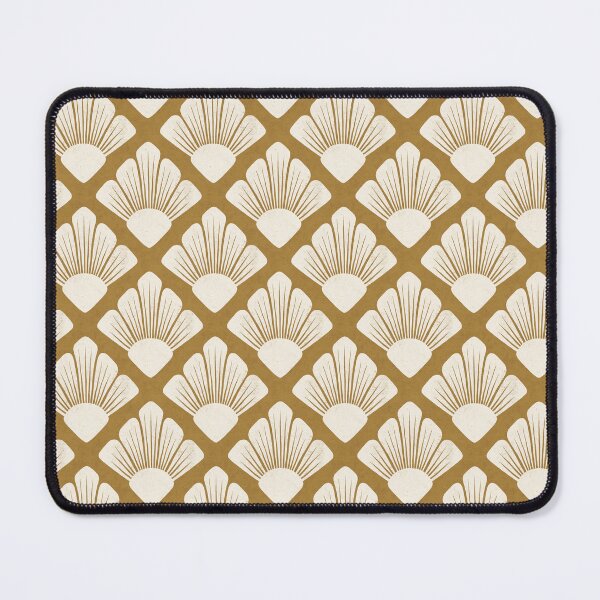 Item preview, Textured Art Deco Floral- Mustard Yellow and Cream designed and sold by StoneyPointRoad.