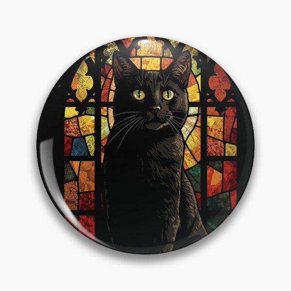 Item preview, Black Cat Stained Glass Halloween Design designed and sold by SunnyDesign82.
