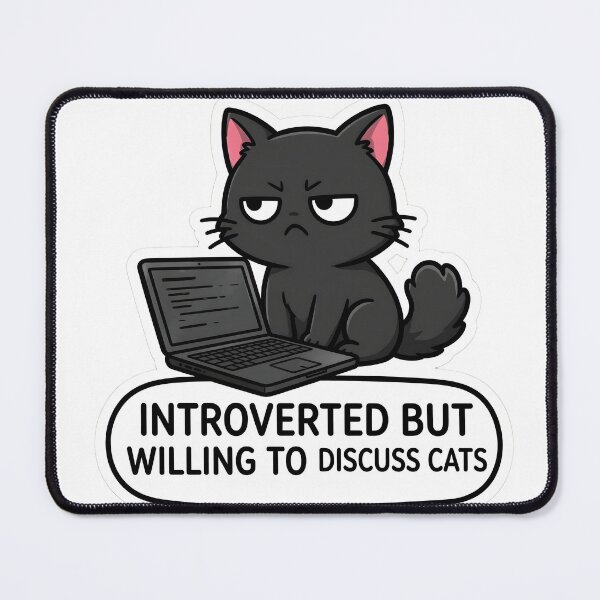 Item preview, Introverted cat designed and sold by MMateka.