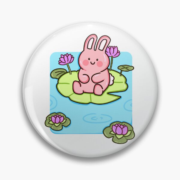 Item preview, Cute Bunny on Water Lily - My Green Sanctuary Art designed and sold by Crystalsdrawing.