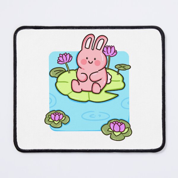 Item preview, Cute Bunny on Water Lily - My Green Sanctuary Art designed and sold by Crystalsdrawing.